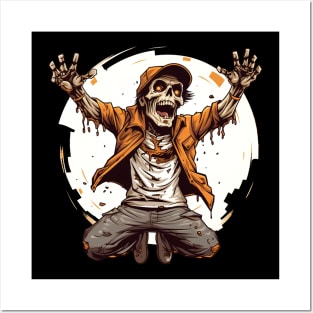 Happy Party Zombie Undead Creepy Halloween Design Posters and Art